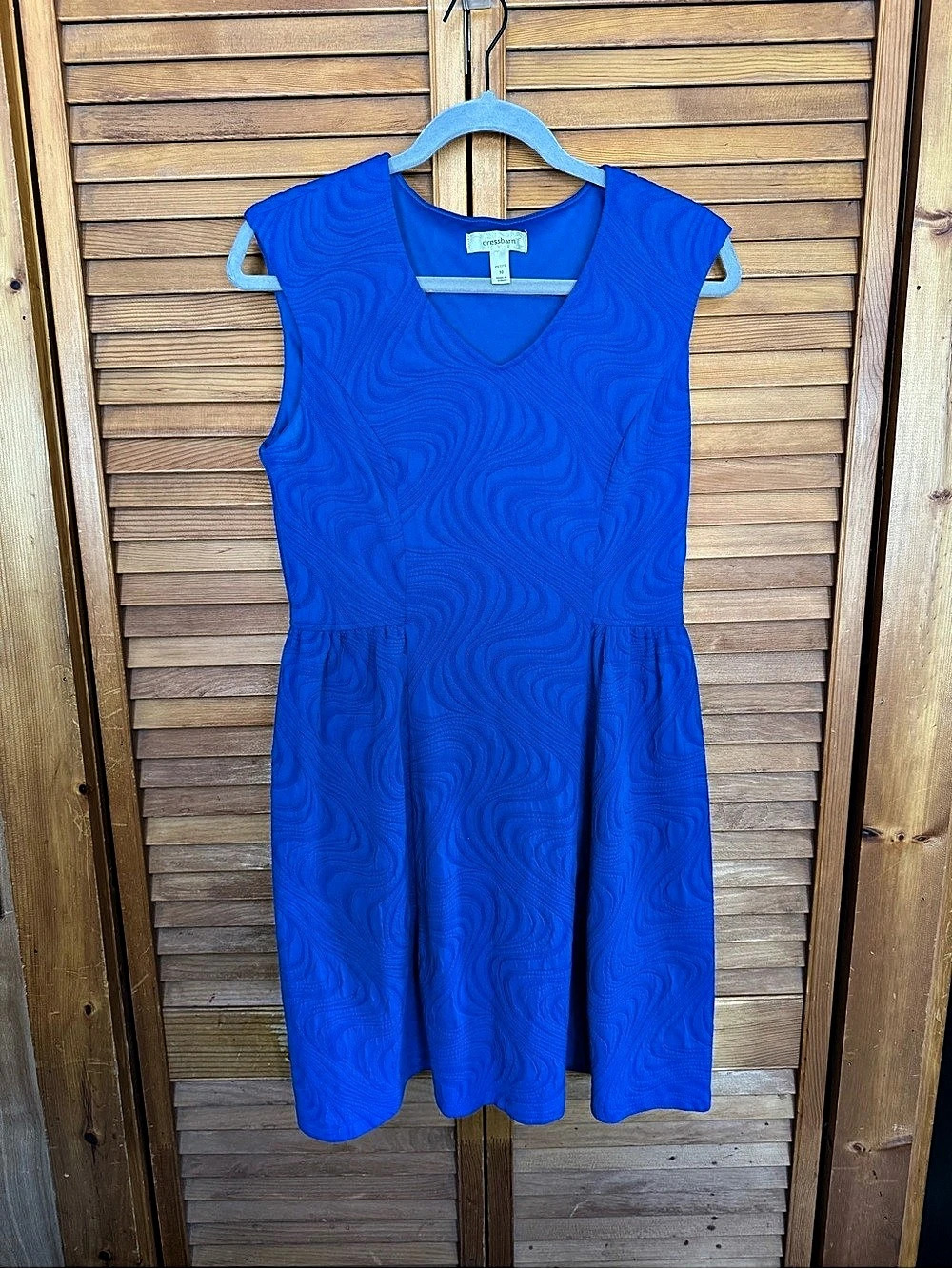 Dressbarn Abstract Mini Dress Blue Size 10 Like New